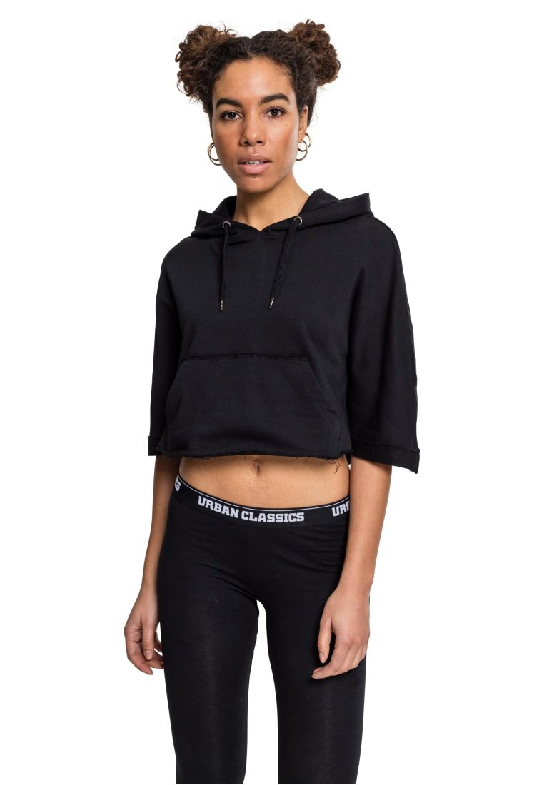 Ladies Cropped Hooded Poncho