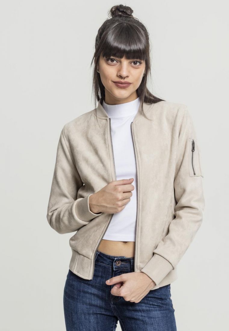 Ladies suede clearance bomber jacket