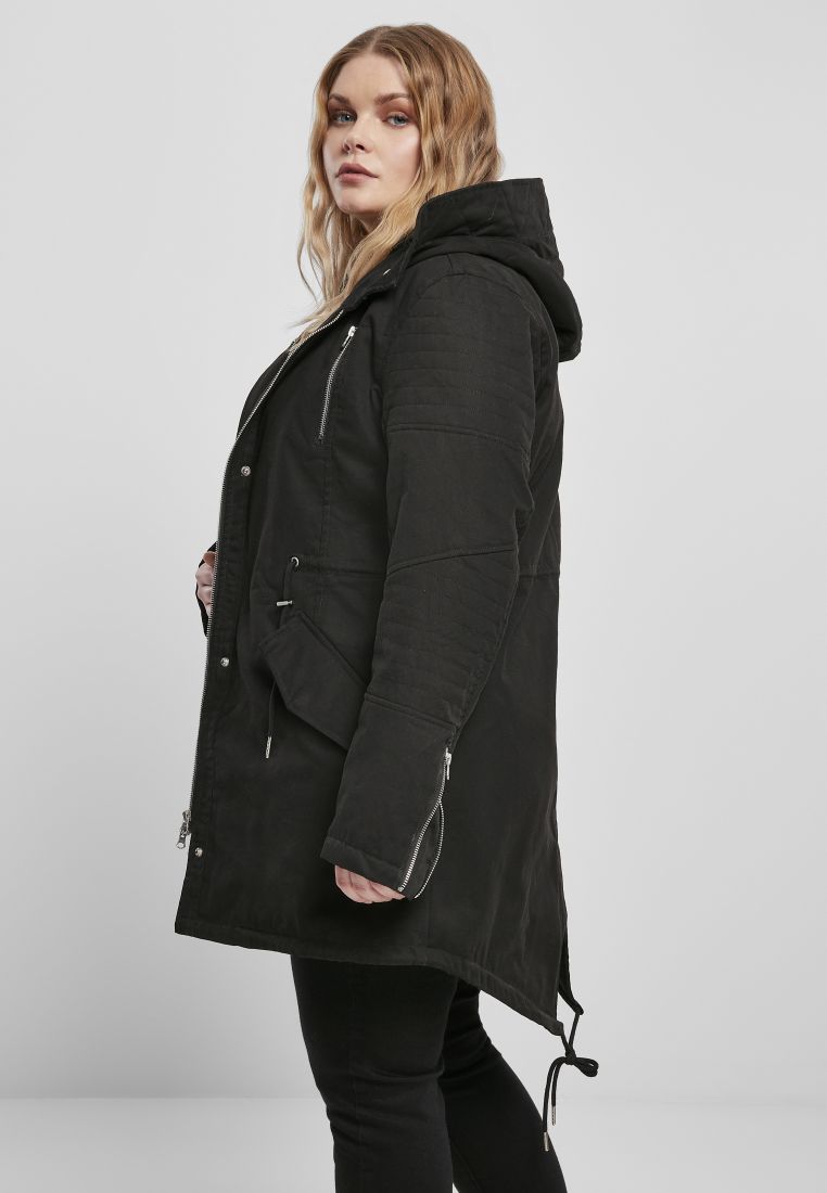 Ladies Sherpa Lined Cotton Parka-TB1370