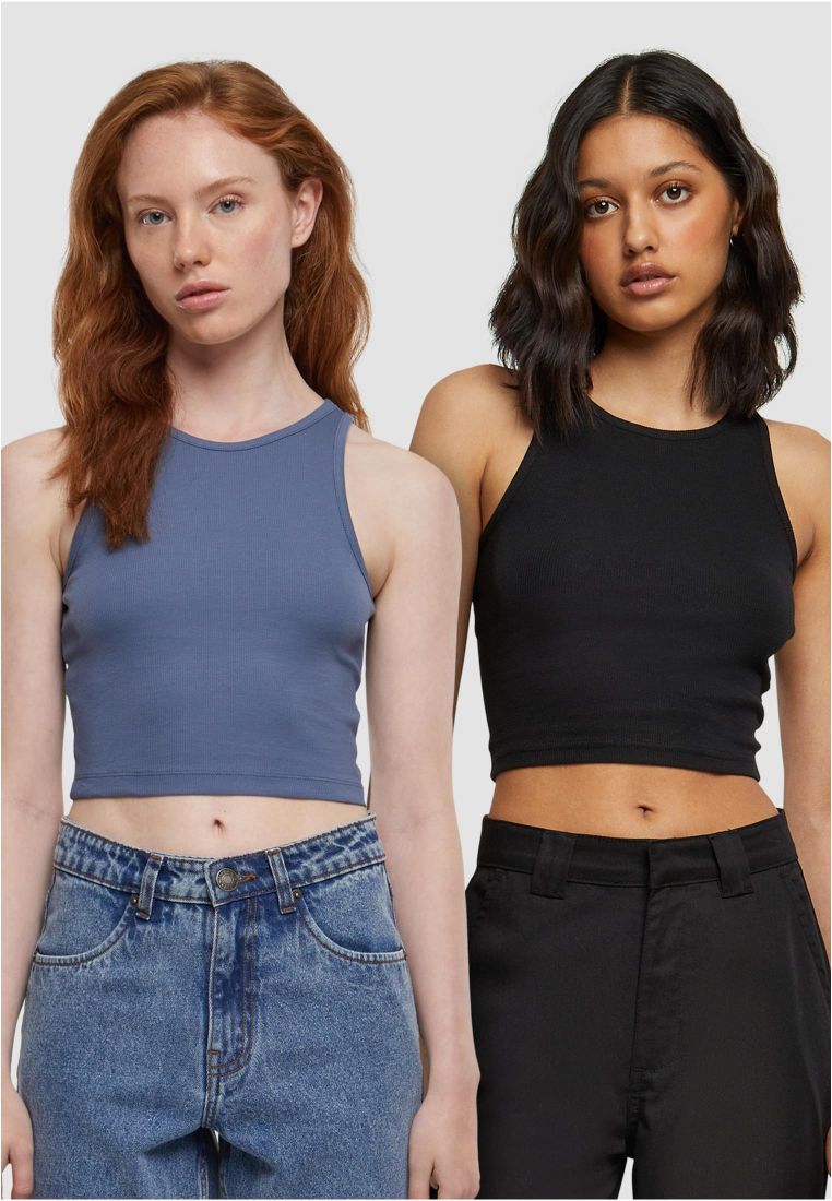 Ladies Cropped Rib Top 2-Pack - Ladies T-Shirts and Tops - TTUTB1498A - 844