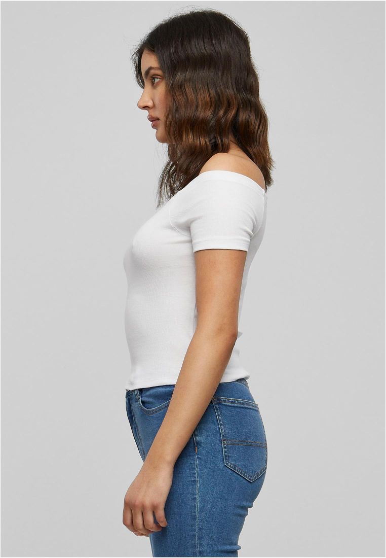 Ladies Off Shoulder Rib Tee -  - TTUTB1500 - 605