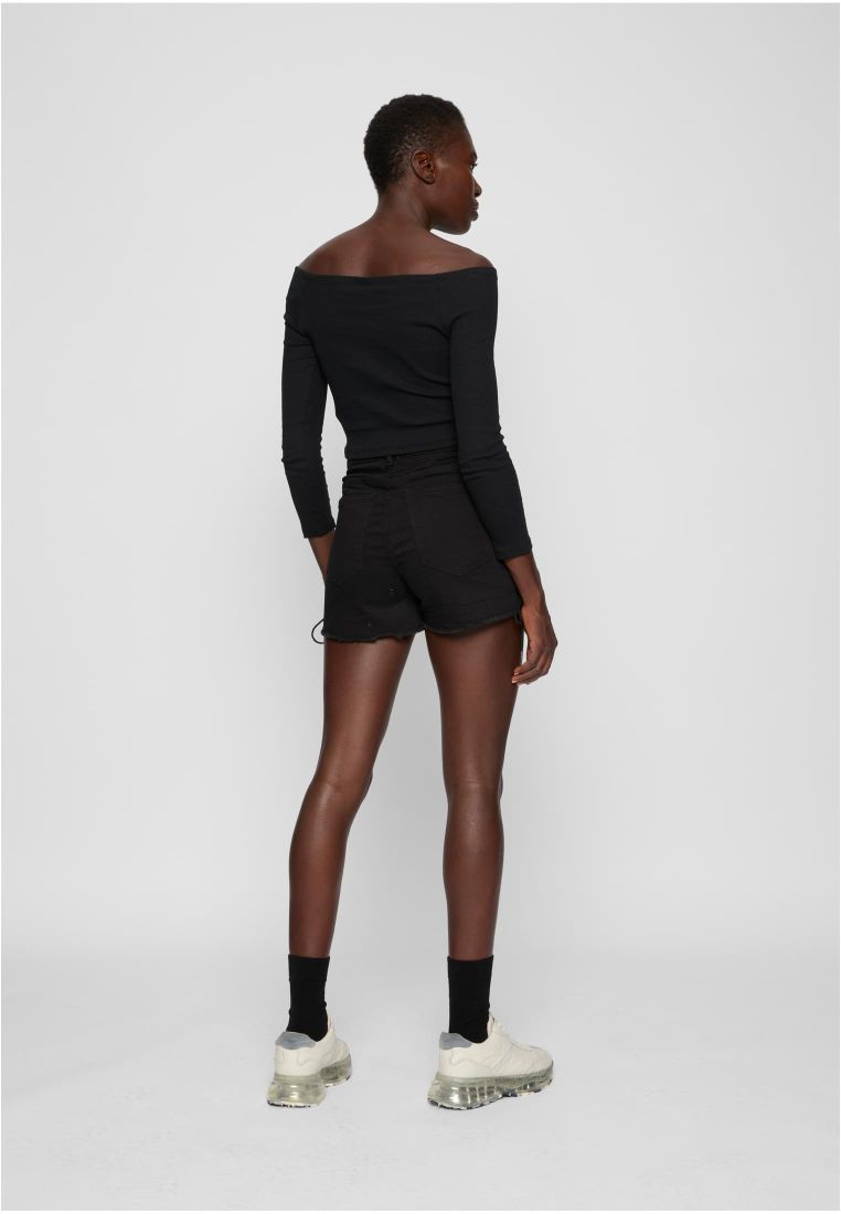 Ladies Highwaist Denim Lace Up Shorts - Naisten Shortsit, Hameet ja Mekot - TTUTB2001 - 6