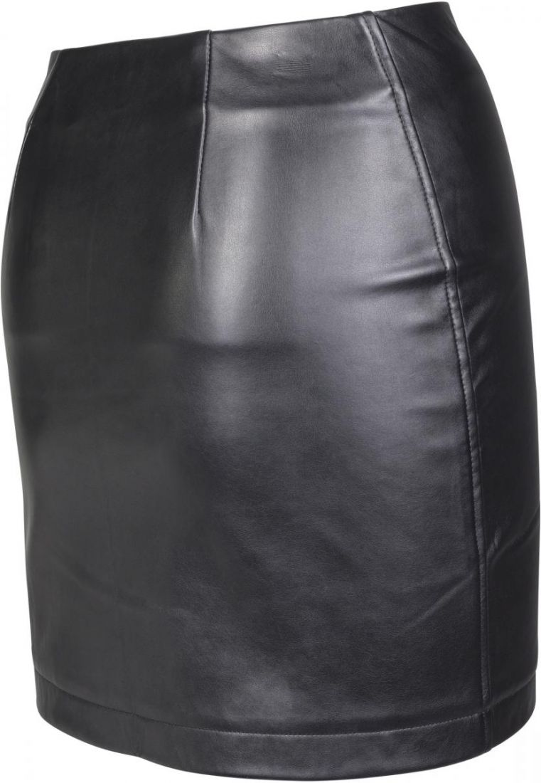 Ladies Faux Leather Zip Skirt