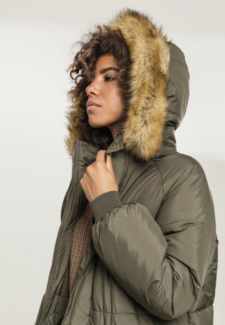 Ladies Oversize Faux Puffer Fur Coat-TB2382