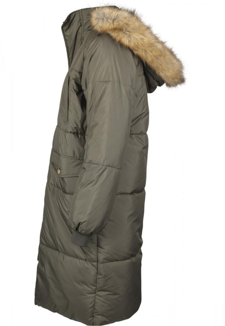 Ladies Puffer Faux Fur Oversize Coat-TB2382