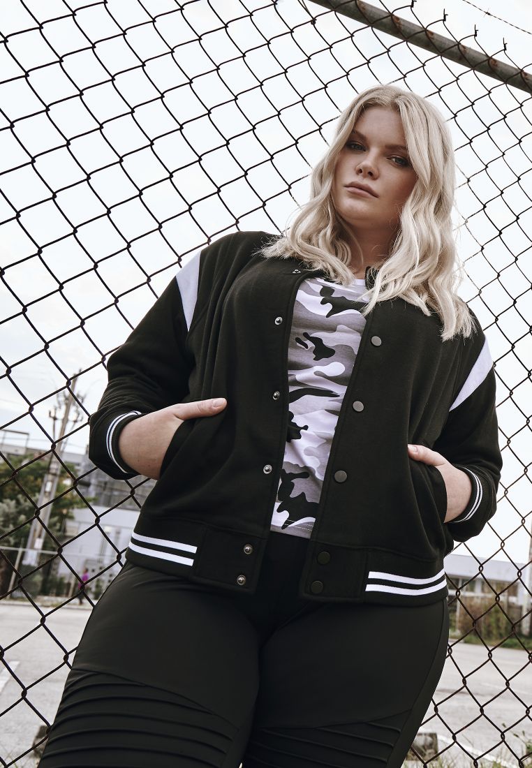 Ladies Inset College Sweat Jacket - PLUS KOOT 3XL-6XL - TTUTB2618 - 34