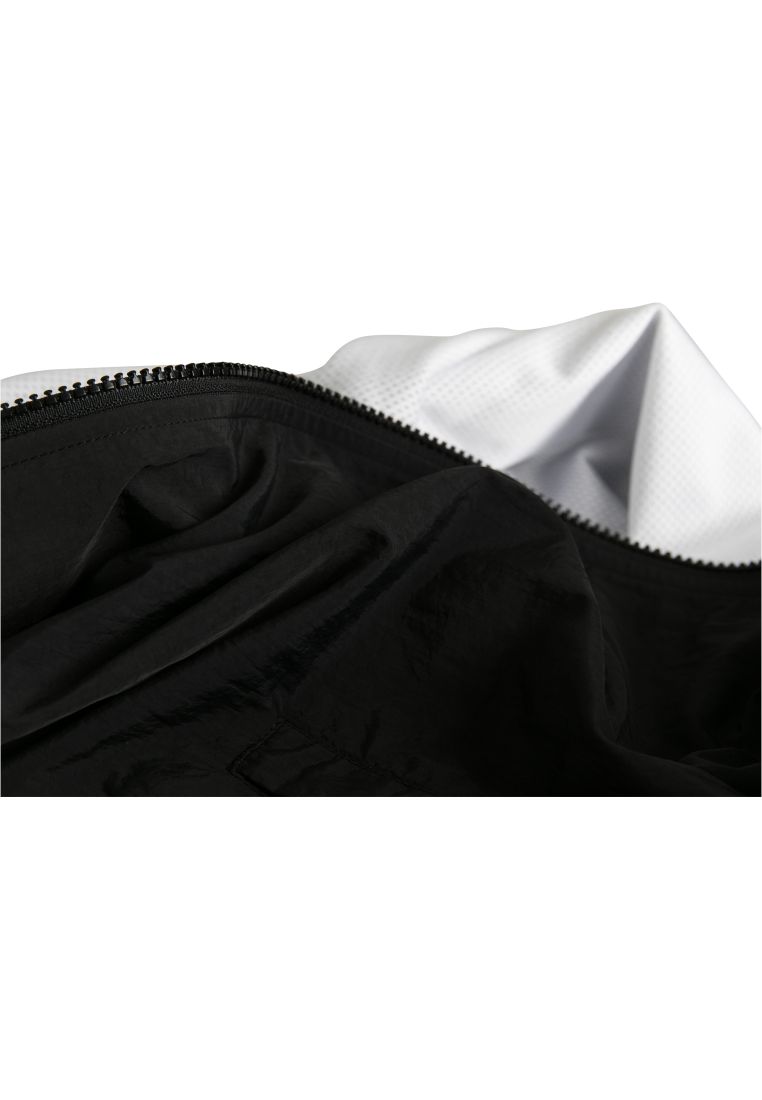Striped Sleeve Crinkle Track Jacket-TB2743