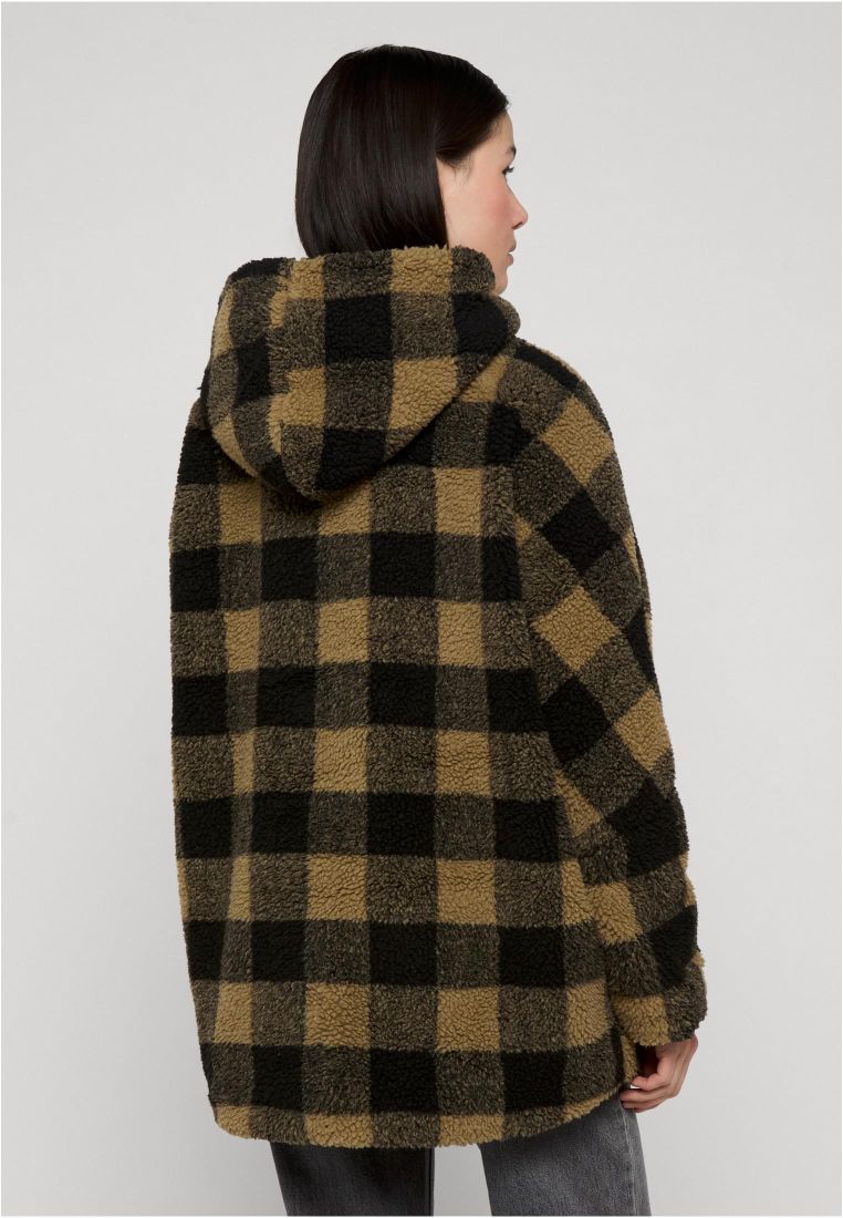Ladies Hooded Oversized Check Sherpa Jac -  - TTUTB3056 - 335