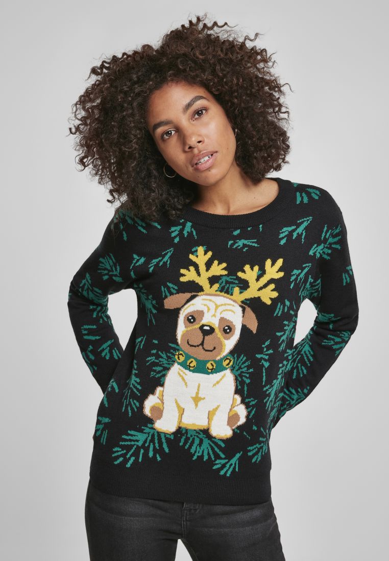 Ladies Pug Christmas Sweater