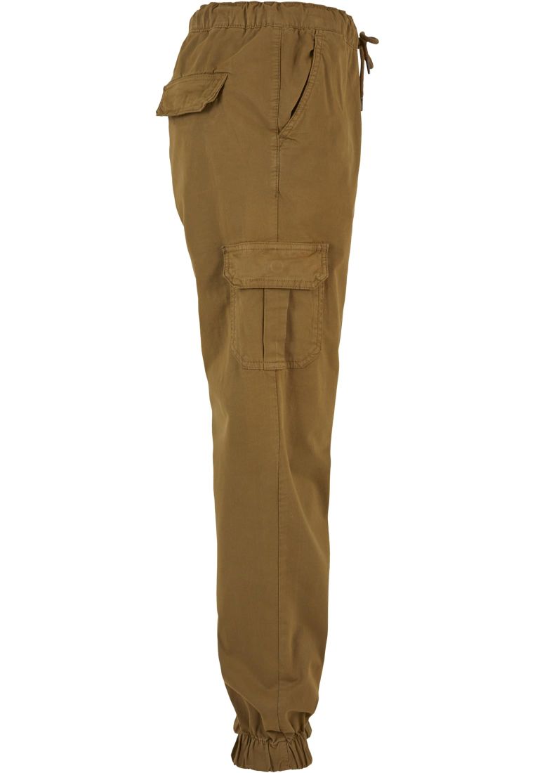 Brown Twill Pocket High Waist Cargo Pants