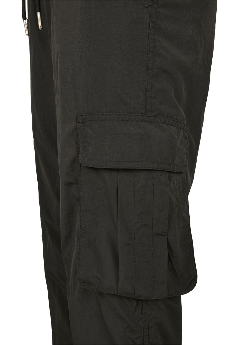 Crinkle Nylon Waist High Ladies Cargo Pants-TB3636