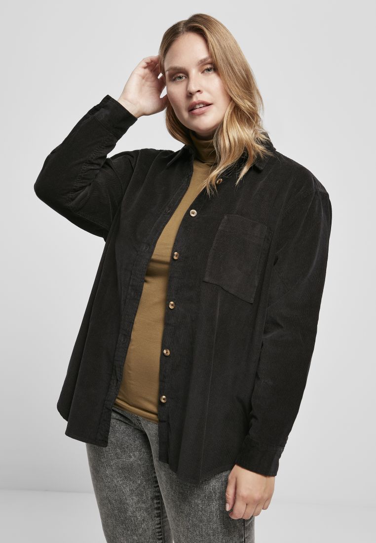 Ladies Corduroy Oversized Shirt - PLUS KOOT 3XL-6XL - TTUTB3755 - 34