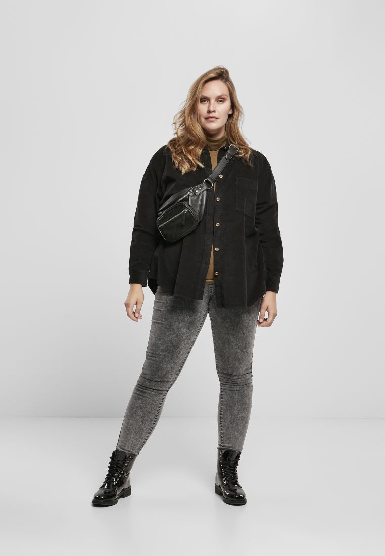 Ladies Corduroy Oversized Shirt - PLUS KOOT 3XL-6XL - TTUTB3755 - 38