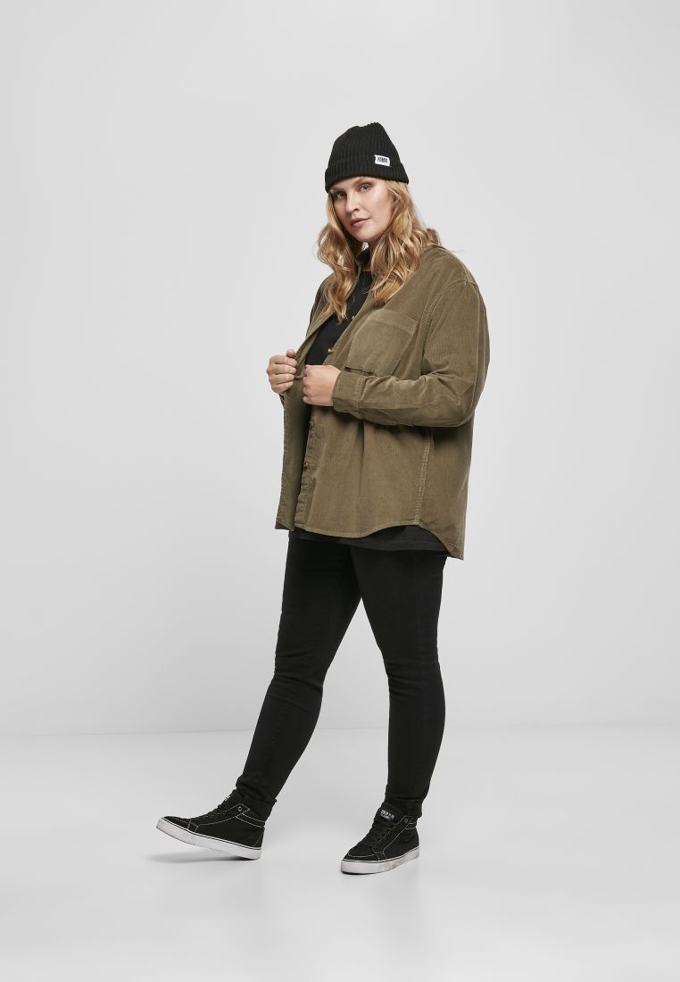 Ladies Corduroy Oversized Shirt - PLUS KOOT 3XL-6XL - TTUTB3755 - 308