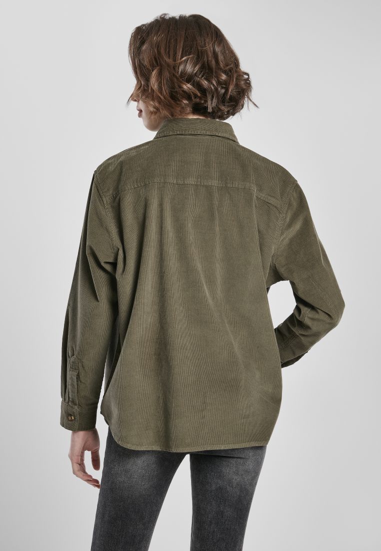 Ladies Corduroy Oversized Shirt - PLUS KOOT 3XL-6XL - TTUTB3755 - 396