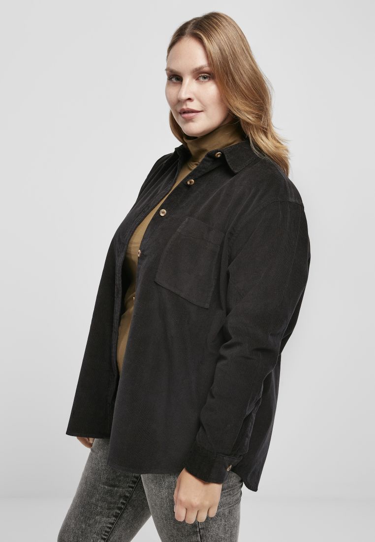 Ladies Corduroy Oversized Shirt - PLUS KOOT 3XL-6XL - TTUTB3755 - 35