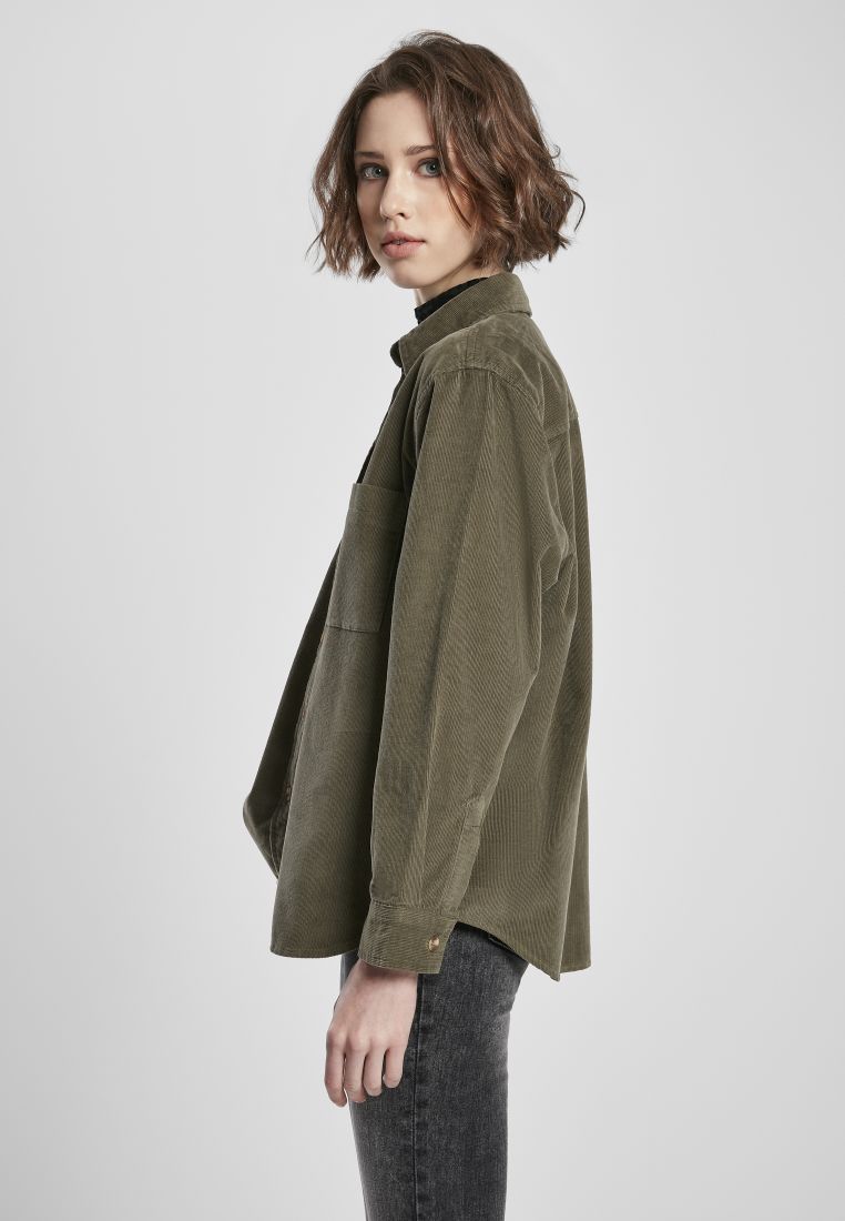 Ladies Corduroy Oversized Shirt - PLUS KOOT 3XL-6XL - TTUTB3755 - 395