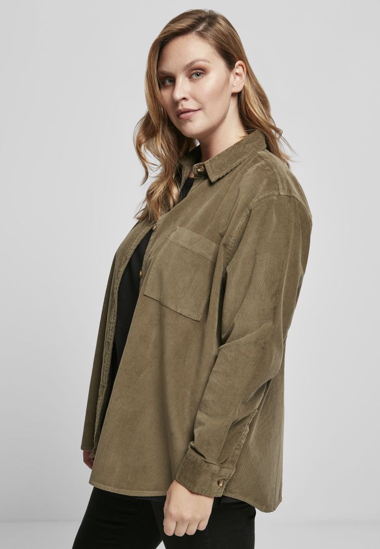 Ladies Corduroy Oversized Shirt - PLUS KOOT 3XL-6XL - TTUTB3755 - 305