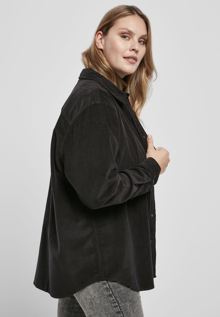 Ladies Corduroy Oversized Shirt - PLUS KOOT 3XL-6XL - TTUTB3755 - 37