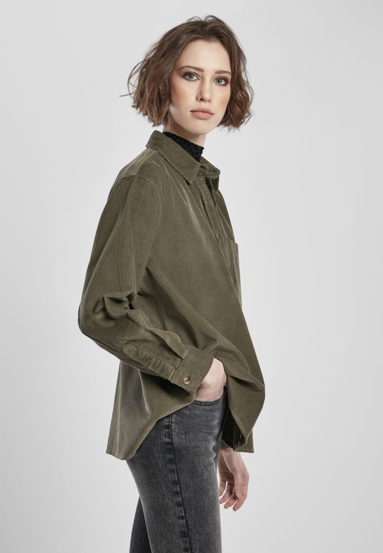 Ladies Corduroy Oversized Shirt - PLUS KOOT 3XL-6XL - TTUTB3755 - 397