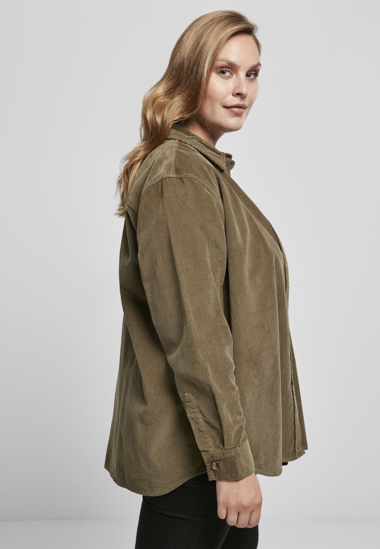Ladies Corduroy Oversized Shirt - PLUS KOOT 3XL-6XL - TTUTB3755 - 307