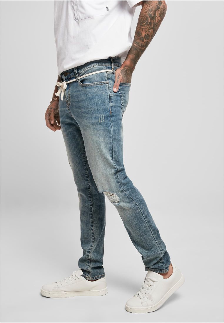 Slim Fit Drawstring Jeans