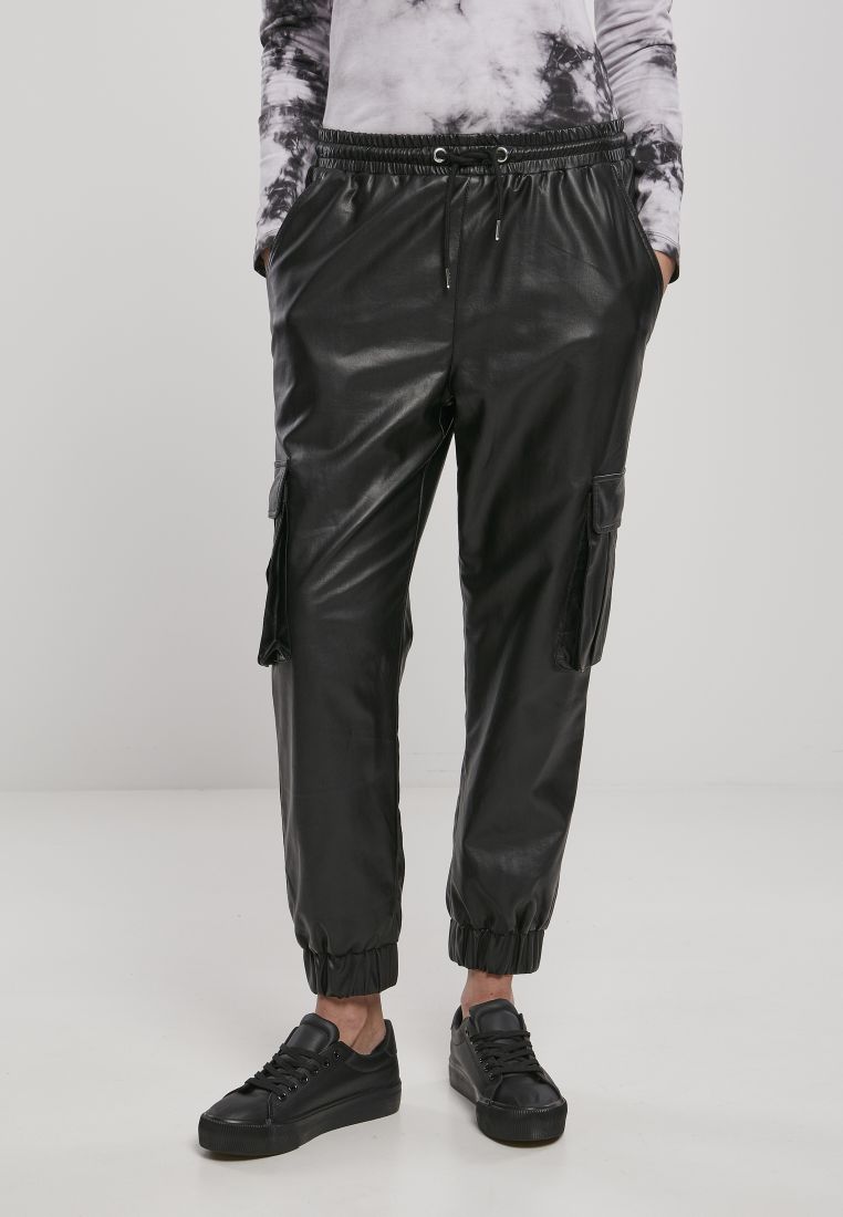 Ladies Faux Leather Cargo Pants - Ladies Pants - TTUTB3983 - 121