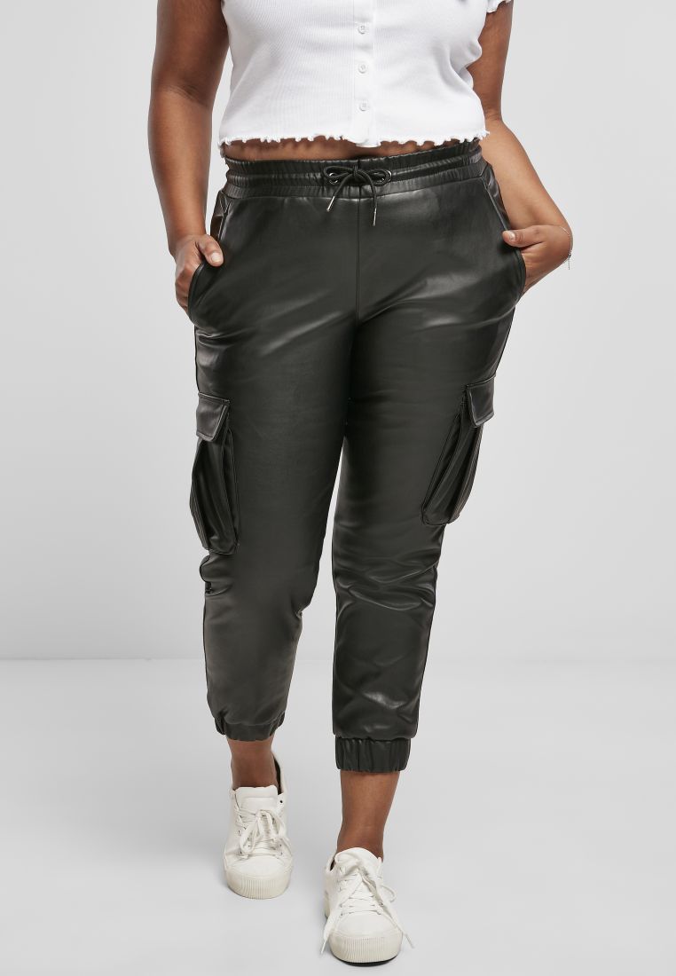 Ladies Faux Leather Cargo Pants - Ladies Pants - TTUTB3983 - 16