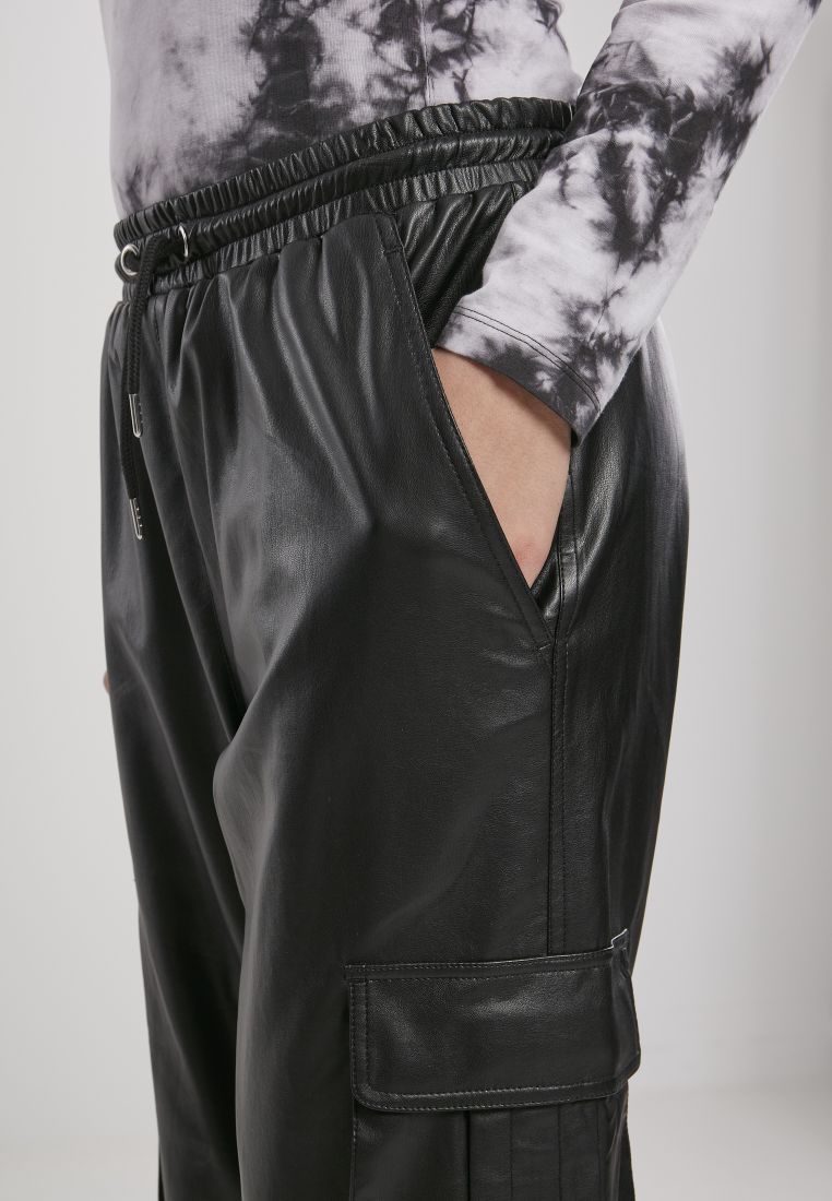 Ladies Faux Leather Cargo Pants - Ladies Pants - TTUTB3983 - 129