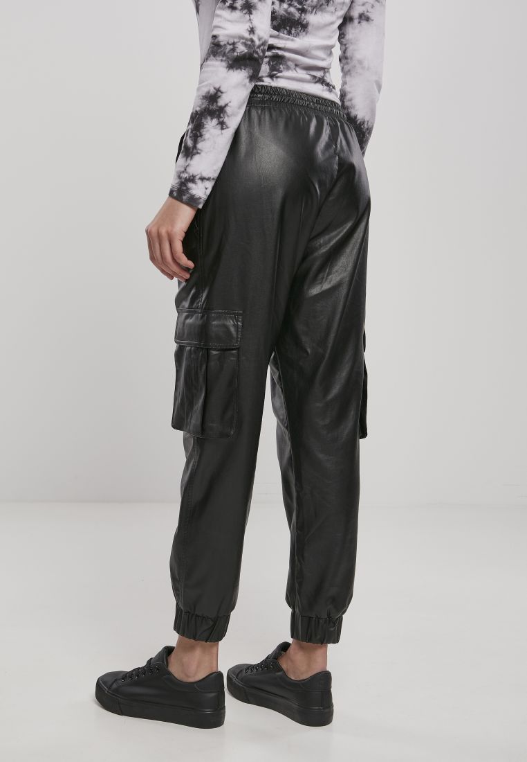Ladies Faux Leather Cargo Pants - Ladies Pants - TTUTB3983 - 126