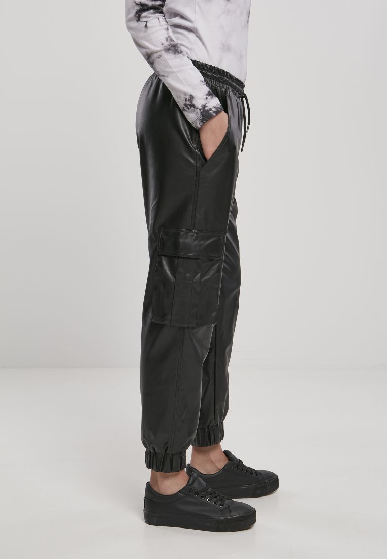 Ladies Faux Leather Cargo Pants - Ladies Pants - TTUTB3983 - 127