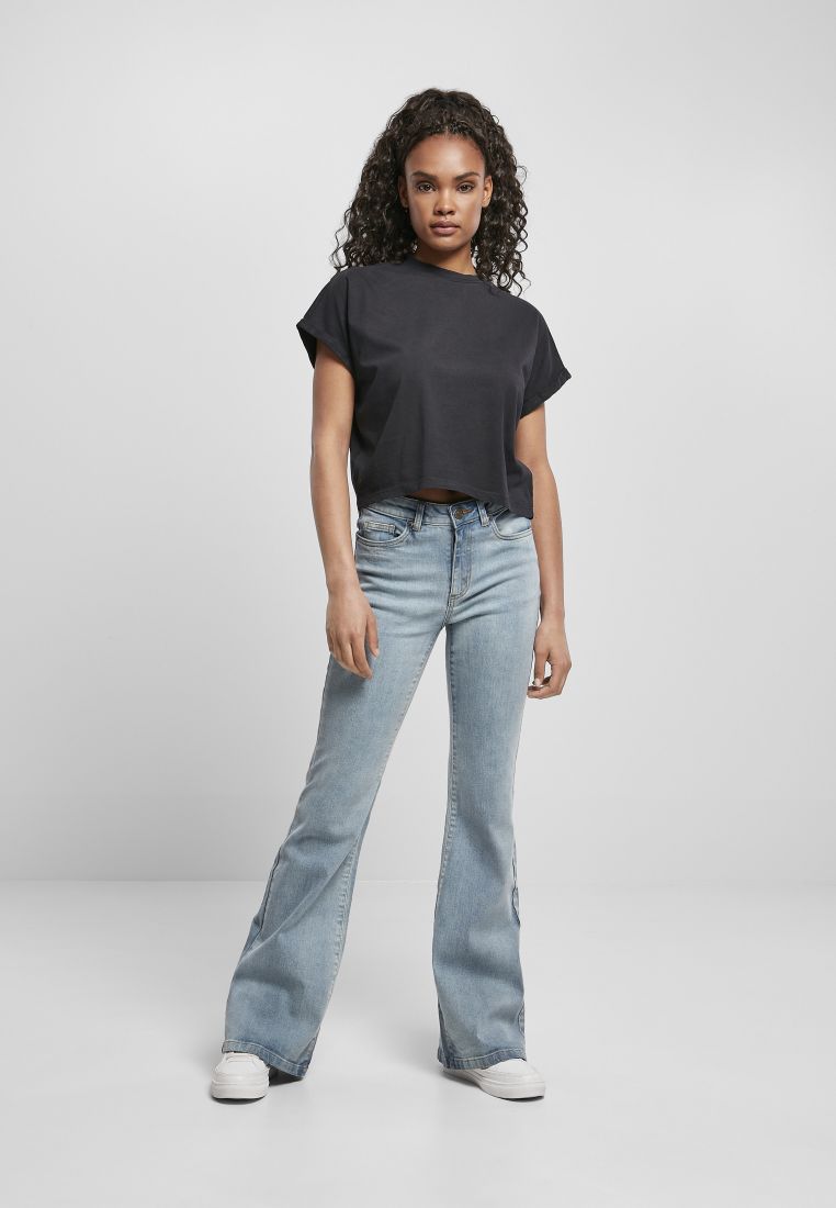 Ladies Short Pigment Dye Cut On Sleeve T - Ladies T-Shirts and Tops - TTUTB4088 - 128