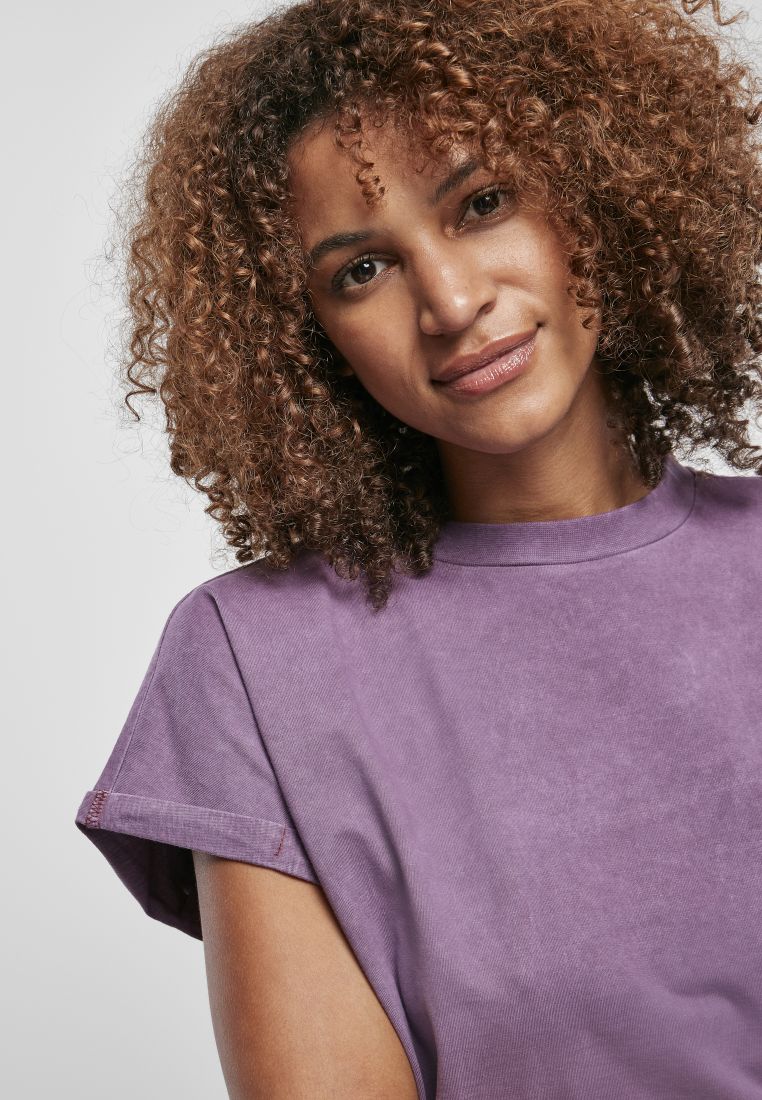 Ladies Short Pigment Dye Cut On Sleeve T - Ladies T-Shirts and Tops - TTUTB4088 - 399