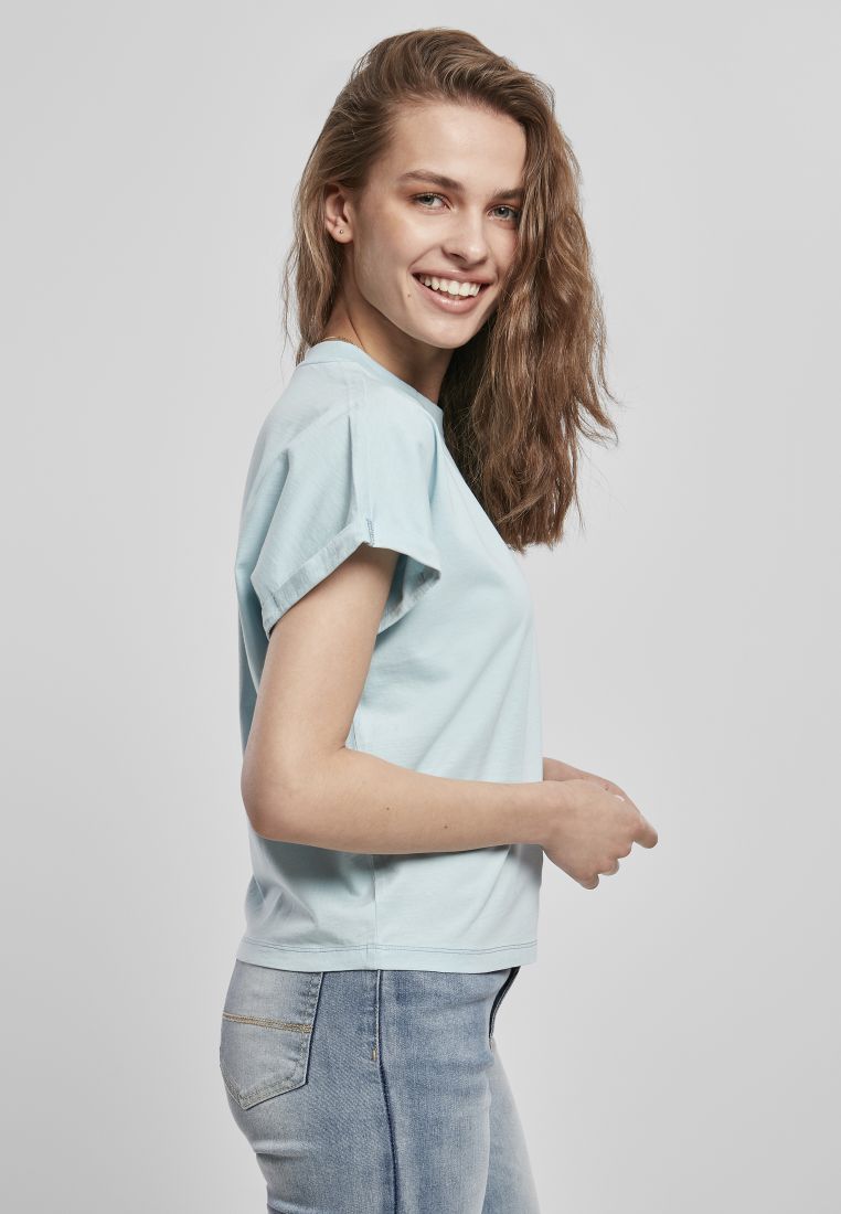 Ladies Short Pigment Dye Cut On Sleeve T - Ladies T-Shirts and Tops - TTUTB4088 - 667