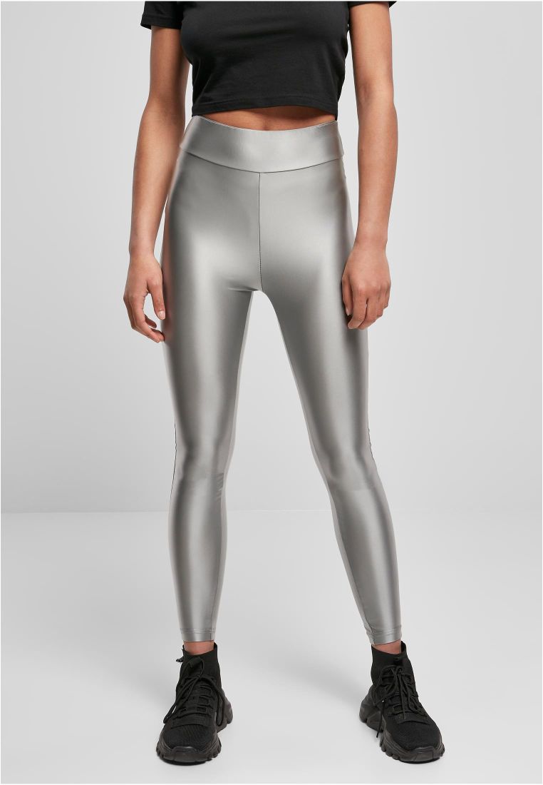 Ladies Highwaist Shiny Metallic Leggings - Ladies Leggins - TTUTB4344 - 301
