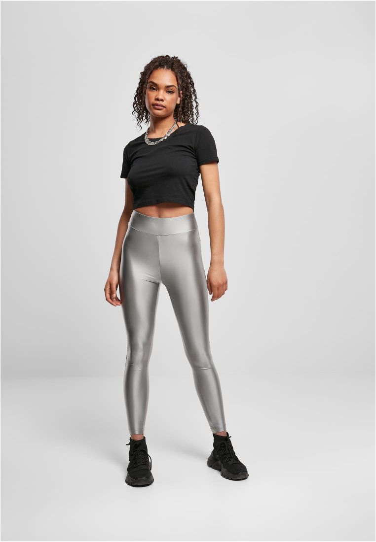 Ladies Highwaist Shiny Metallic Leggings - Ladies Leggins - TTUTB4344 - 308