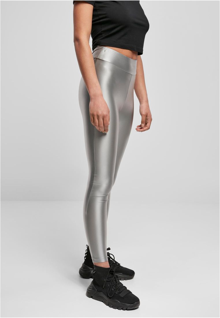 Ladies Highwaist Shiny Metallic Leggings - Ladies Leggins - TTUTB4344 - 307
