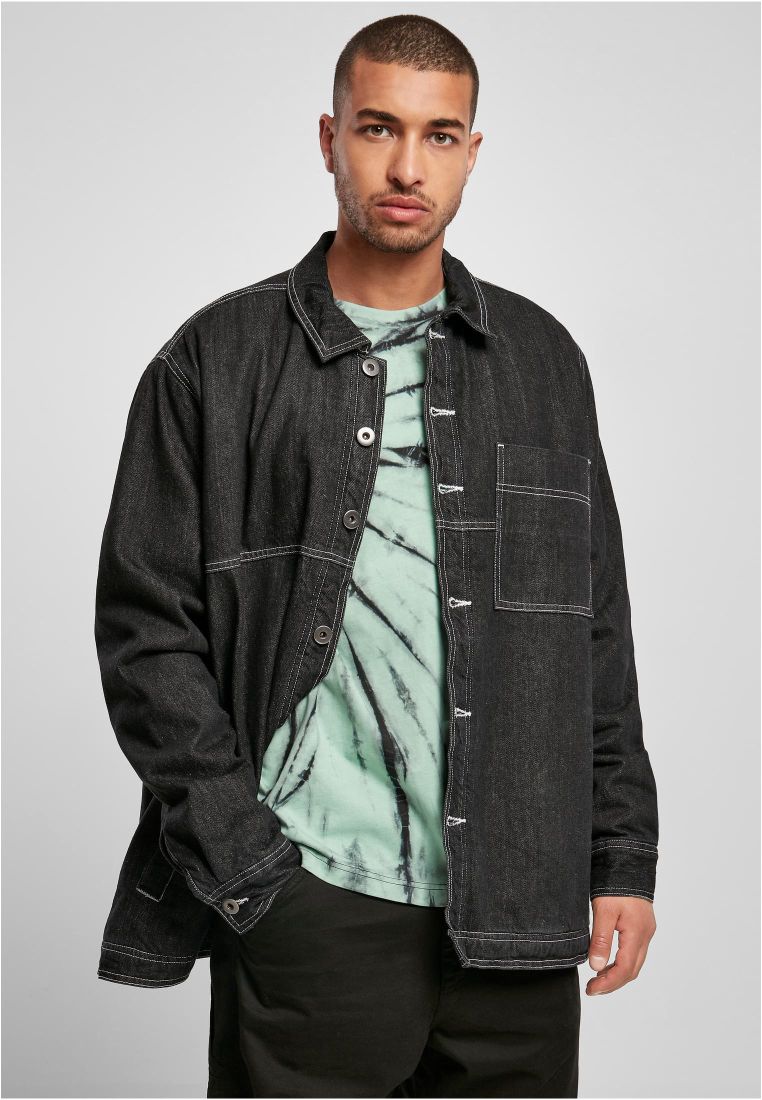 Men Denim Jacket Drop Shoulder Loose Tops Oversized Coat Pocket Casual  Jacket | eBay