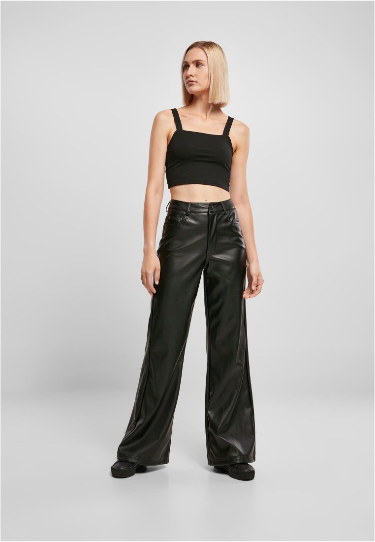 Ladies Faux Leather Wide Leg Pants - Bronx.fi verkkokauppa