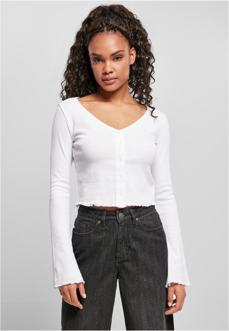 Ladies Cropped Rib Cardigan - Ladies Crewnecks and College Jackets - TTUTB4533 - 301