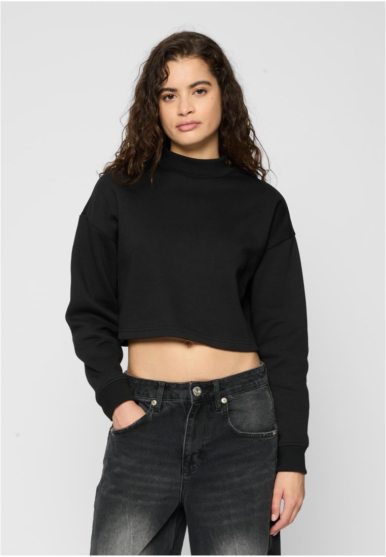 Ladies Cropped Oversized Sweat High Neck - Ladies Crewnecks and College Jackets - TTUTB4560 - 1