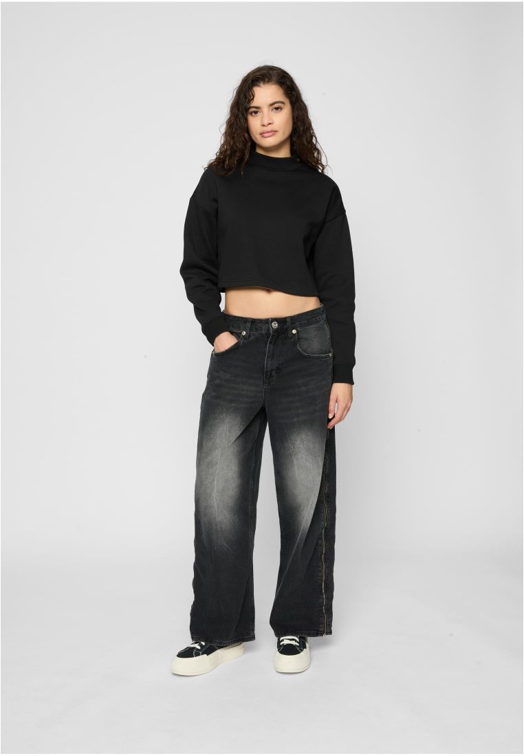 Ladies Cropped Oversized Sweat High Neck - Ladies Crewnecks and College Jackets - TTUTB4560 - 5