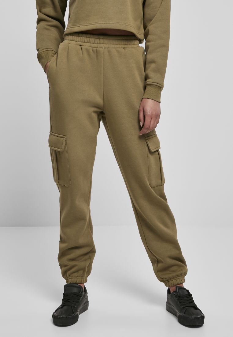 Ladies High Waist Cargo Sweat Pants - Ladies Pants - TTUTB4563 - 571