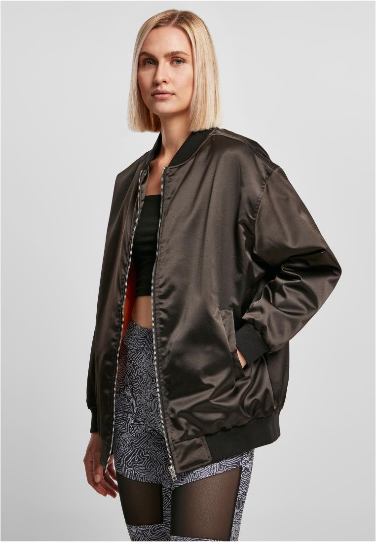 Ladies Oversized Satin Bomber Jacket Bronx.fi webstore