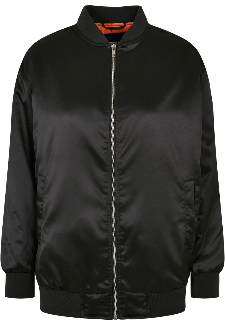 Ladies Oversized Satin Bomber Jacket - Ladies Jackets - TTUTB4745 - 39