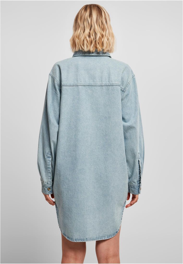 Ladies Oversized Denim Shirt Dress - Naisten Shortsit, Hameet ja Mekot - TTUTB4753 - 5