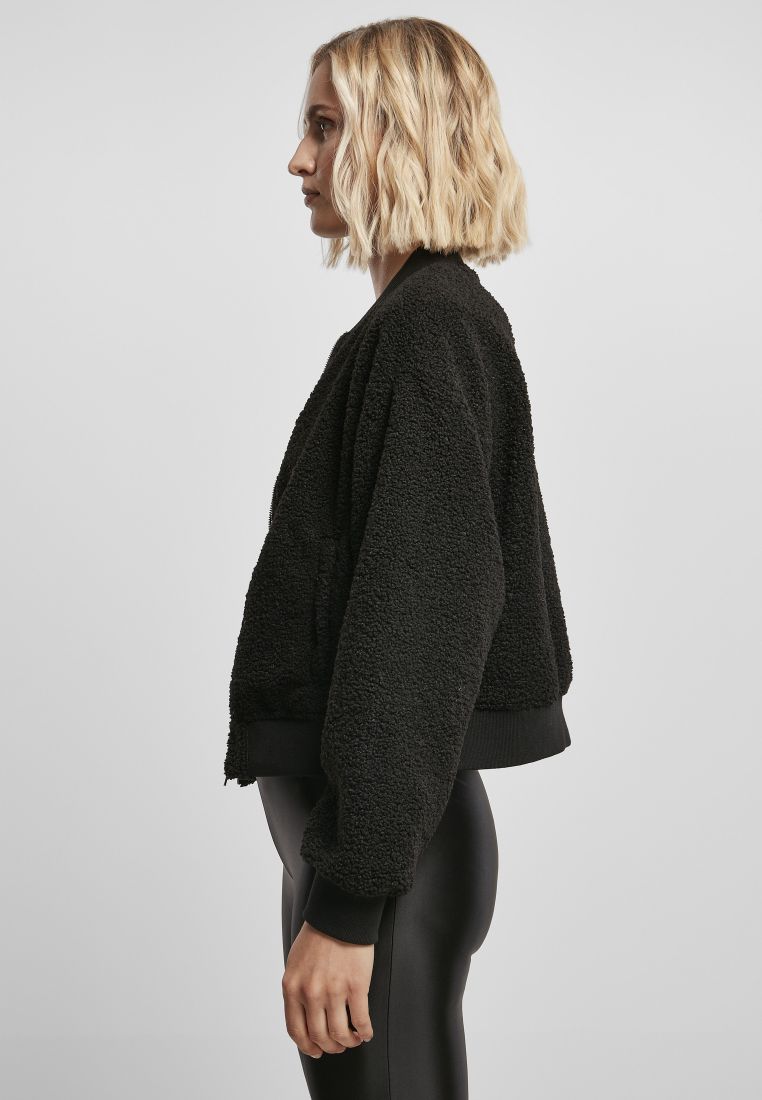 Ladies Oversized Sherpa Bomber Jacket - Ladies Jackets - TTUTB4758 - 35