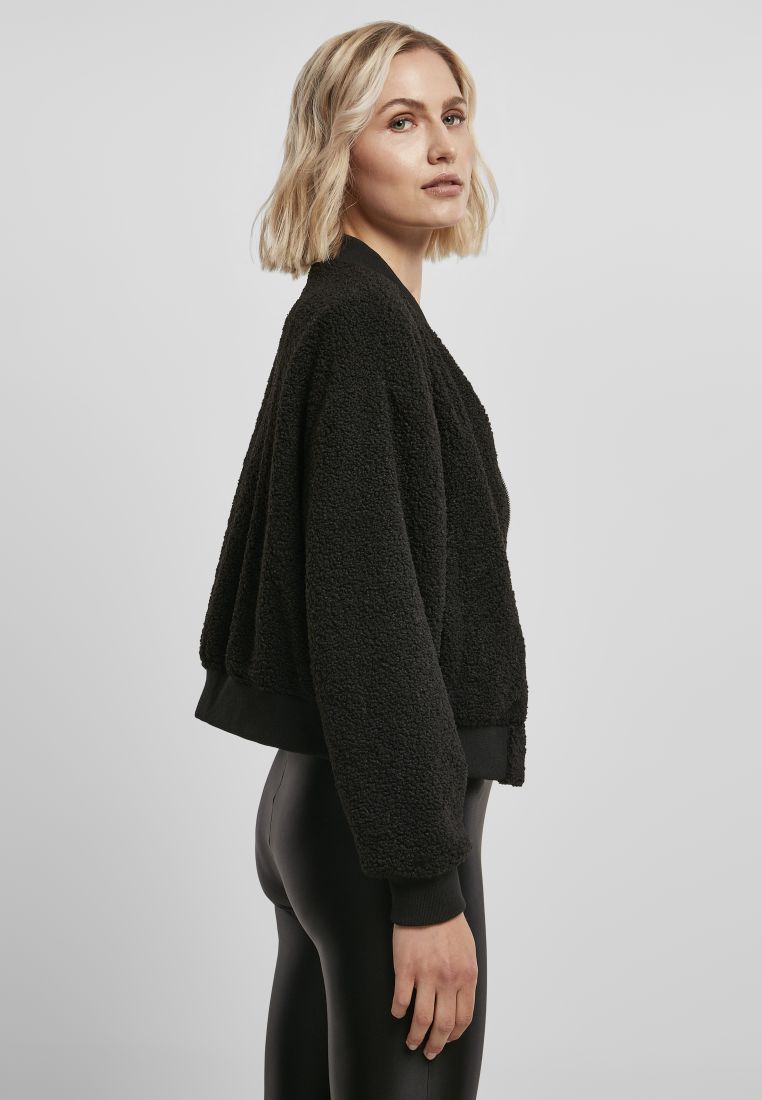 Ladies Oversized Sherpa Bomber Jacket - Ladies Jackets - TTUTB4758 - 127