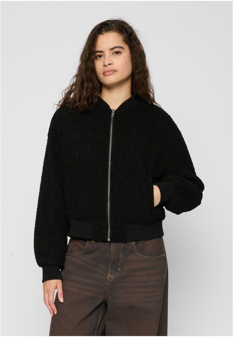 Ladies Oversized Sherpa Bomber Jacket - Ladies Jackets - TTUTB4758 - 1