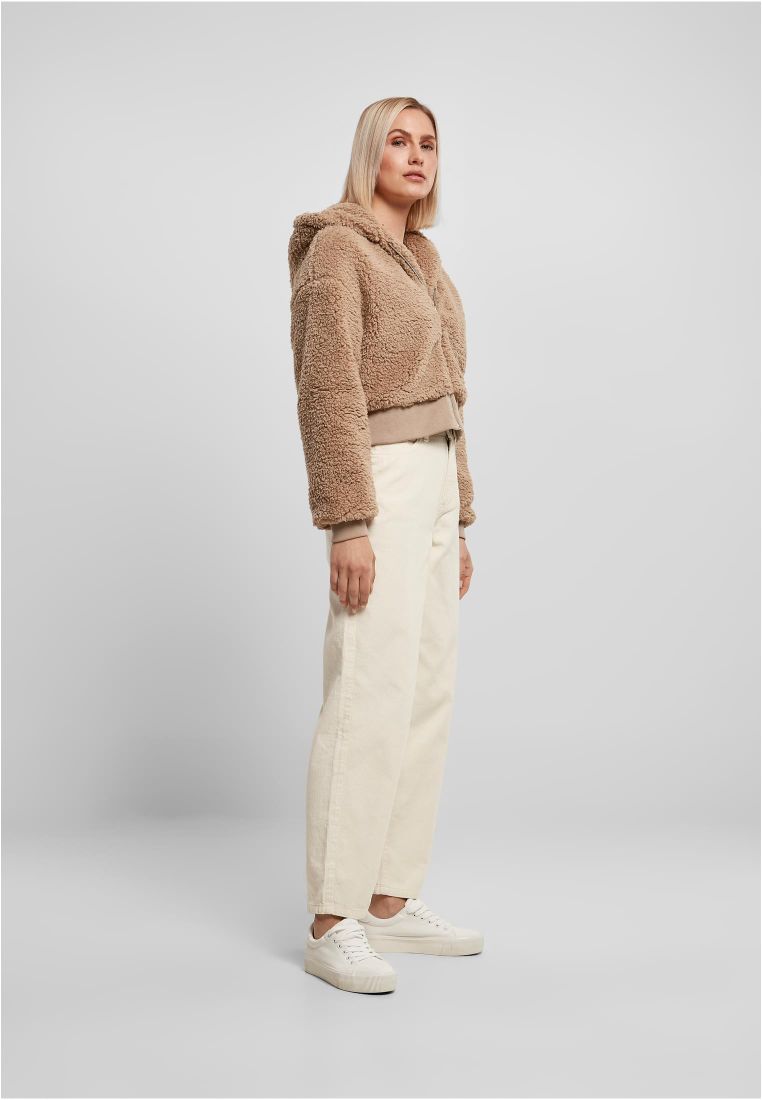 Ladies Short Oversized Sherpa Jacket - Naisten Takit - TTUTB4773 - 308